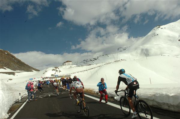 Thack ascends the Stelvio's south face in the 2012 Giro d'Italia