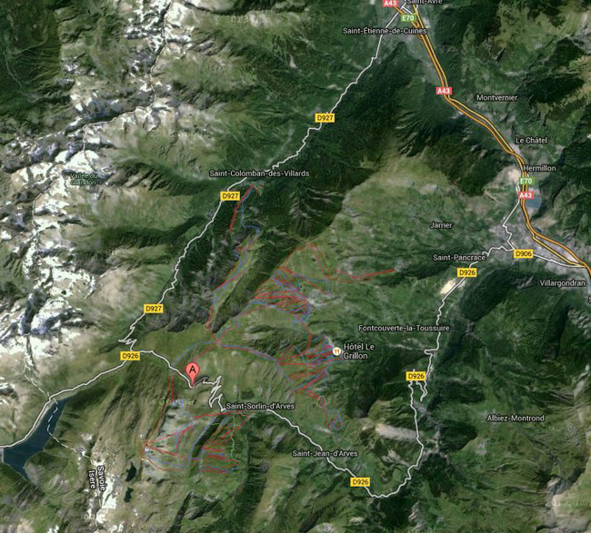 Map of the Col de Croix de Fer