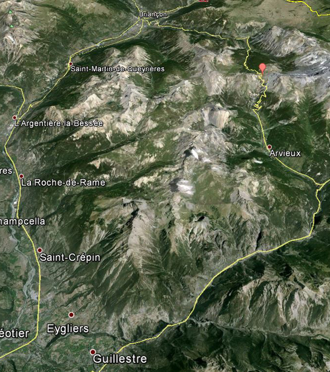 Map of the Col d'Izoard