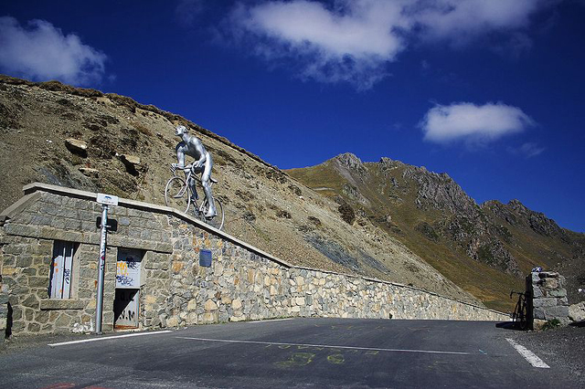 Octave Lapize memeorial at the top of the Tourmalet