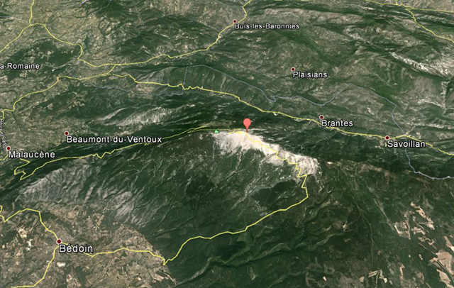 Map of Mt Ventoux