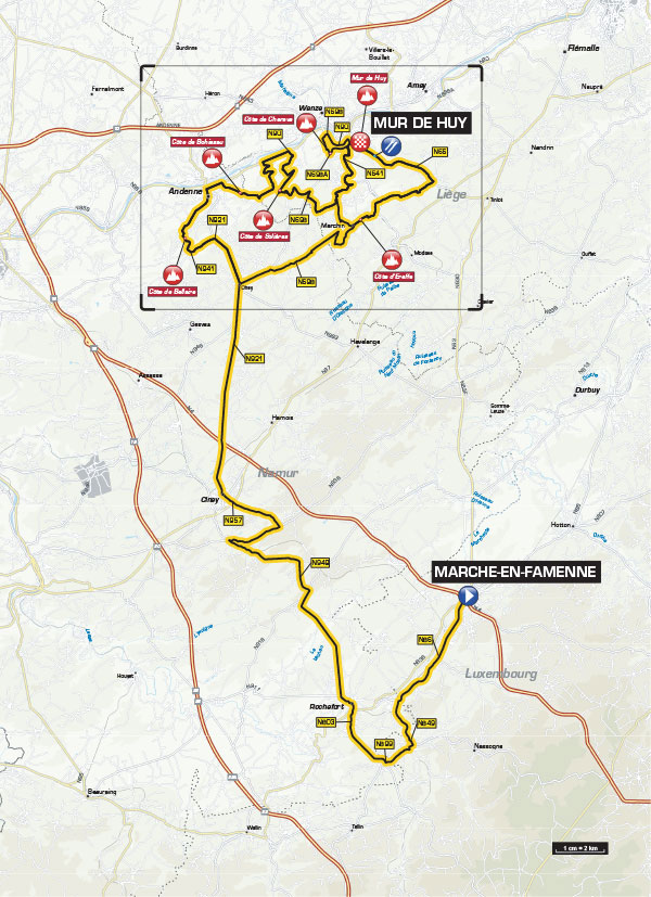 2016 Fleche Wallone map