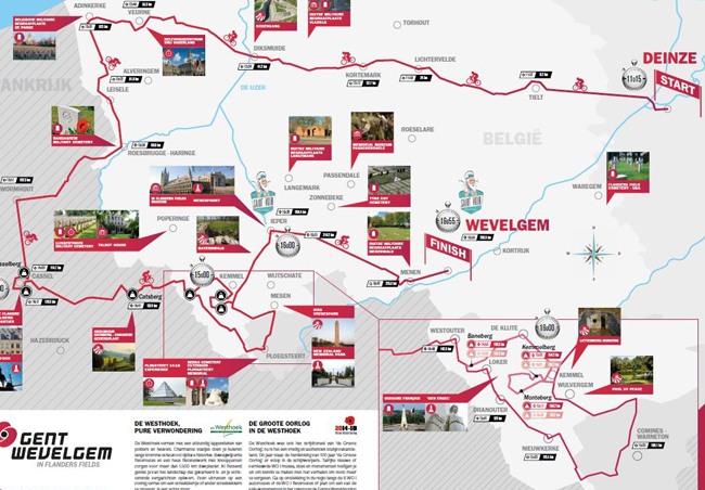 2014 Gent-Wevelgem map