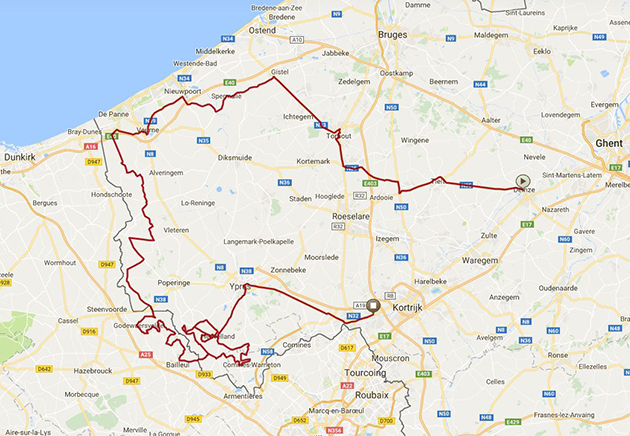 Gent Wevelgem map