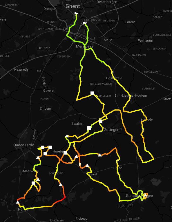 2015 Het Nieuwsblad route map