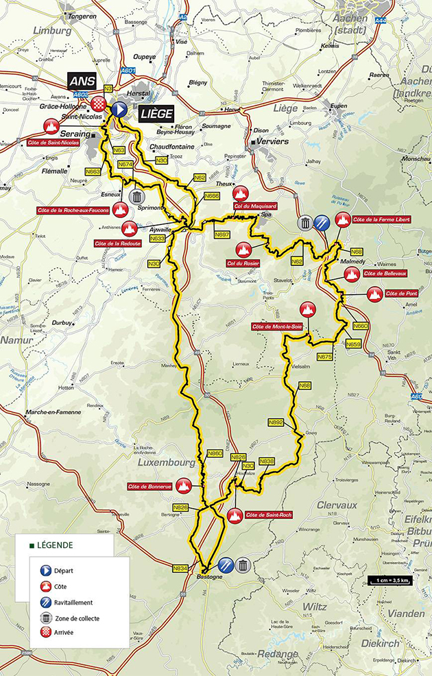 2018 iege-Bastogne-Liege map