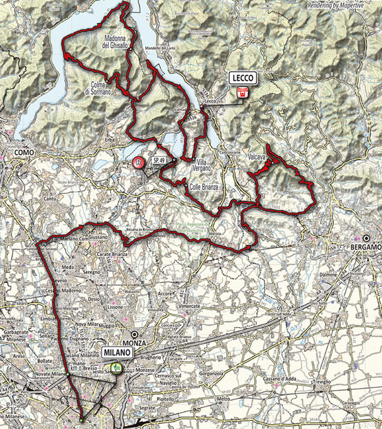 2011 Giro di Lombardia map