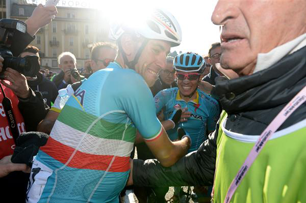 Nibali and teammate Diego Rosa