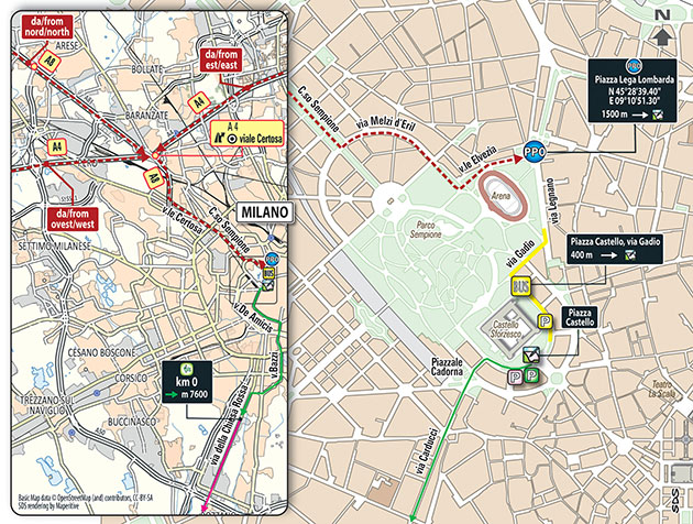 2016 Milan-San Remo departure area map