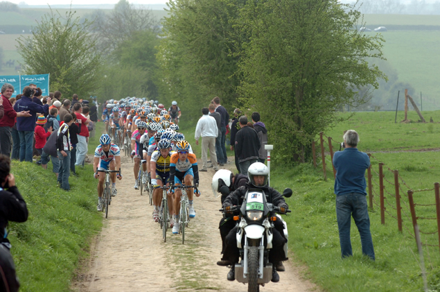 Riders on cobbles