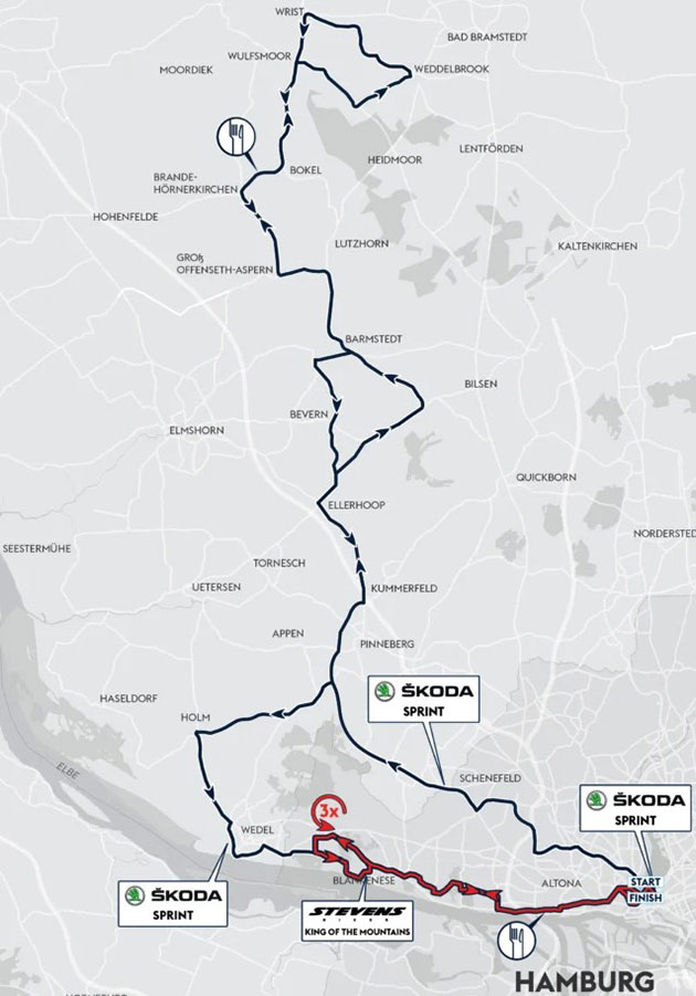 2022 Cyclassics map