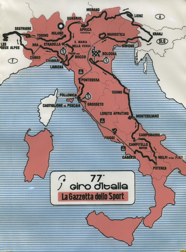 map of the 1994 Giro d'Italia