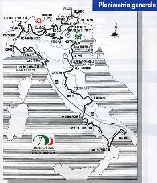 Map of 1997 Giro d'Italia 