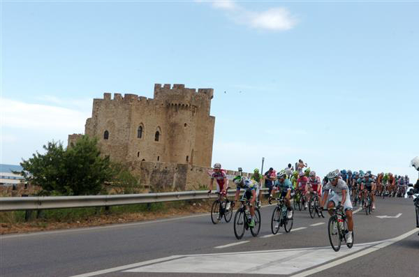 Riding by castle