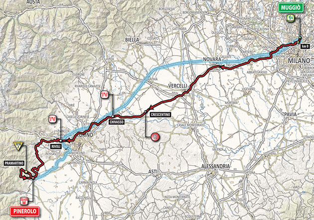 Giro stage 18 map