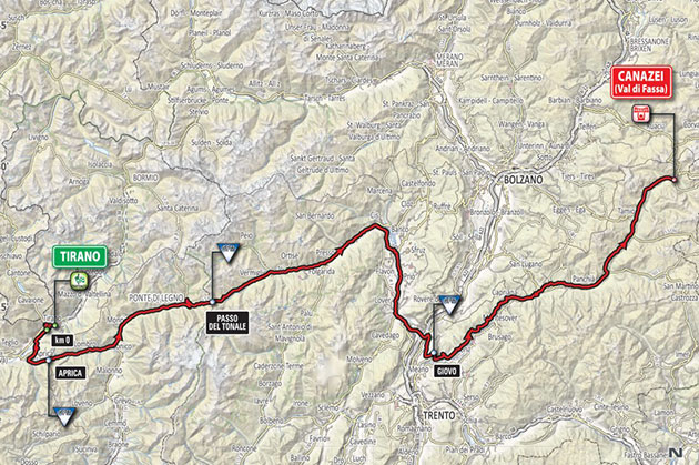 Giro stage 17 map