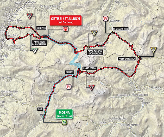 Giro stage 18 map