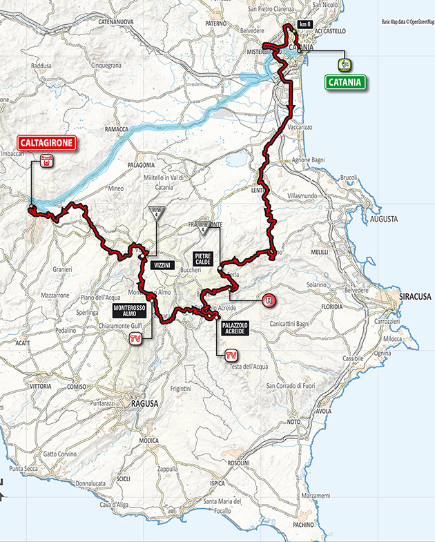 2018 Giro stage 4 map