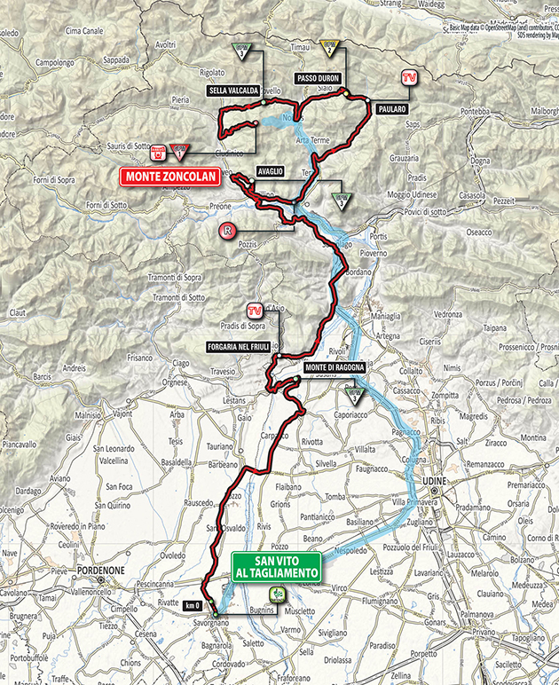 Giro stage 14 map