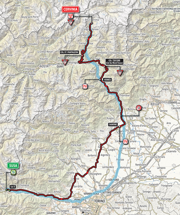 Giro stage 20 map