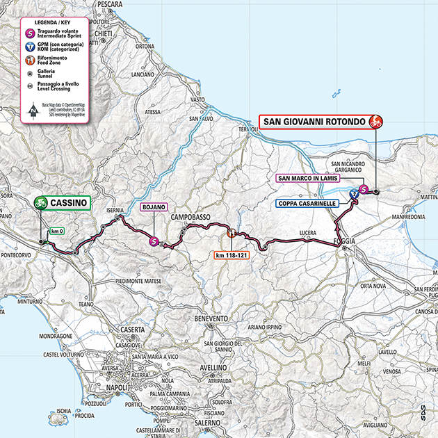 Giro stage 6 map