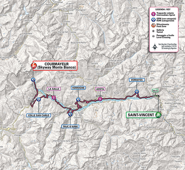 Giro stage 14 map