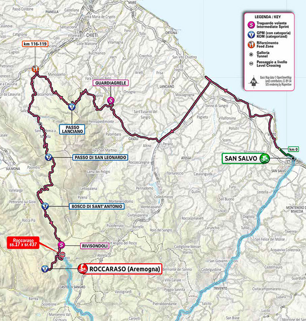 Giro stage 9 map