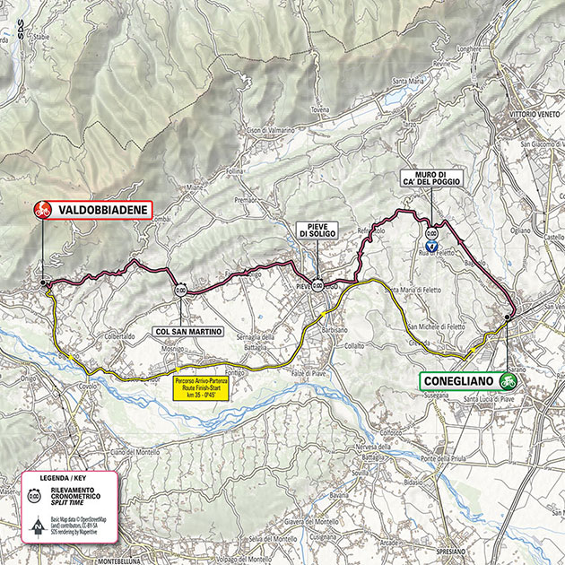 2020 Giro d'Italia stage 14 map