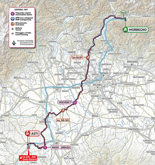 2020 Giro d'Italia stage 19 map