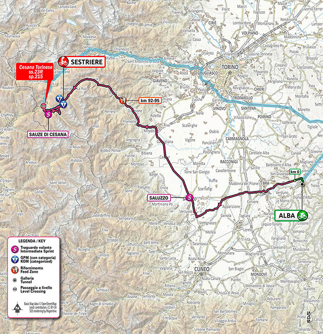 2020 Giro stage 20 map