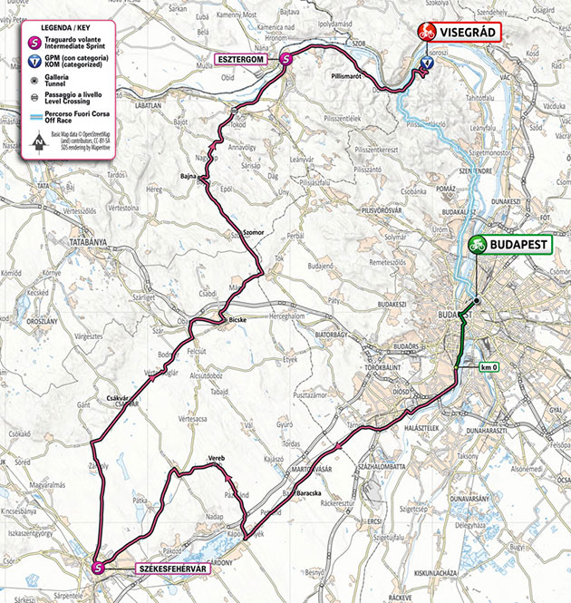 2022 Giro d'Italia Stage 1 map