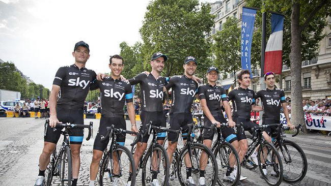 Team Sky at the end of the 2014 Tour de France