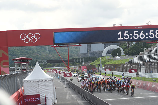 Racers on speedway