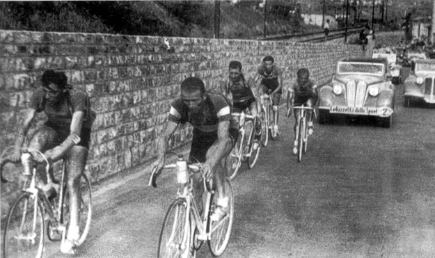 Fusto Coppi and Mario Vicini lead a break