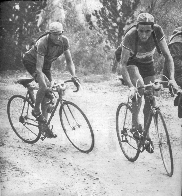 1949 Tour de france, stage 16: Coppi leads Bartali on the Izoard