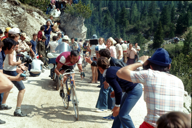 Roger de Vlaeminck ascends Torri del Vajolet