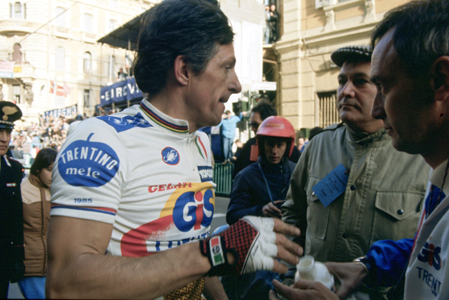 Fr4ancesco Moser after the 1985 Milano-San Remo