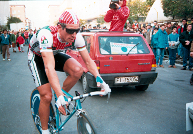 Moser in the prologue of the 1987 Giro