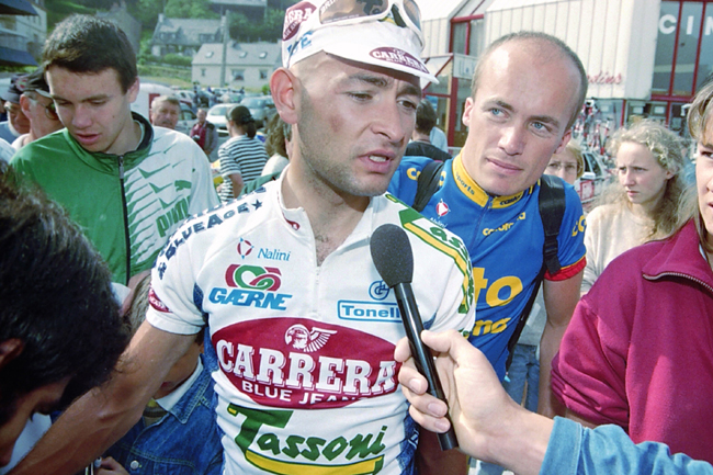 Pantani at the start of stage 2 of the 1995 Tour de France