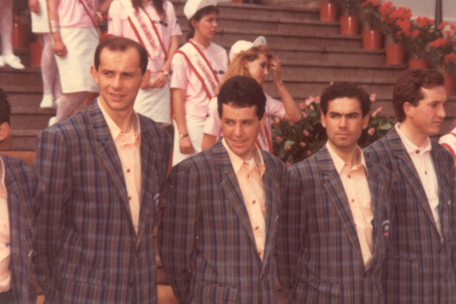 Stephen Roche at the Giro teams presentation