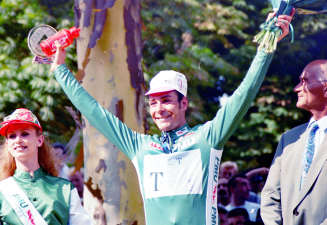 Erik Zabel wins the 1996 Tour de France green jersey