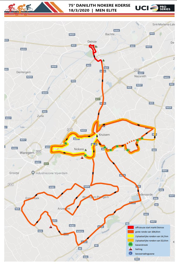 2020 Nokere Koerse map