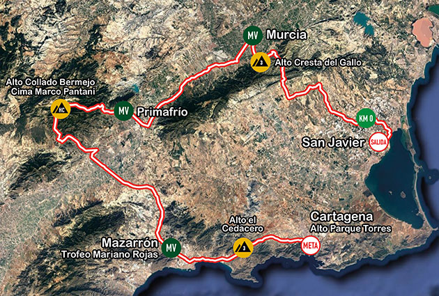 2023 Vuelta Murcia map