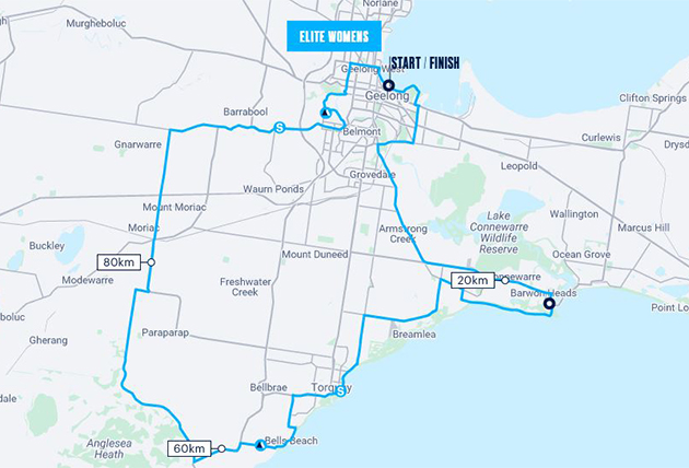 Cadel evans Great Ocean Race Women's map