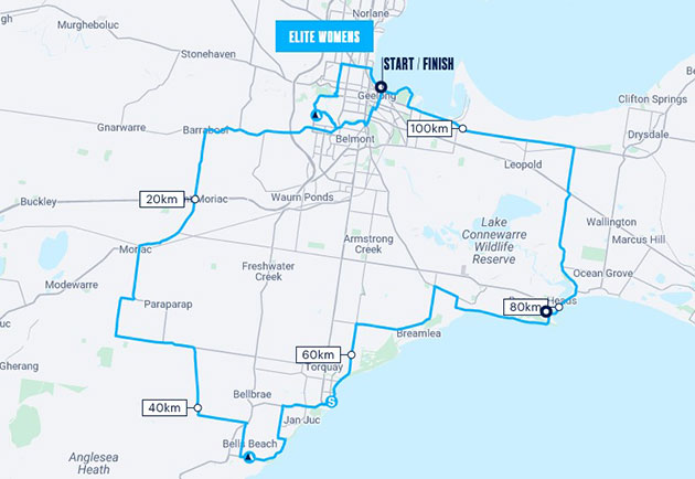 Cadel Evans women's road race map