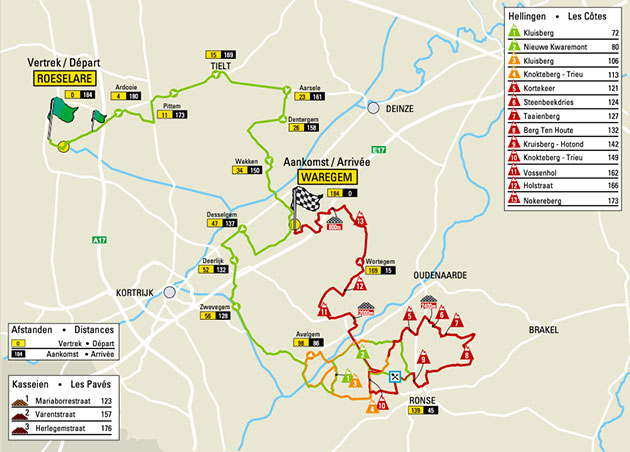 2021 Dwars door Vlaanderen map