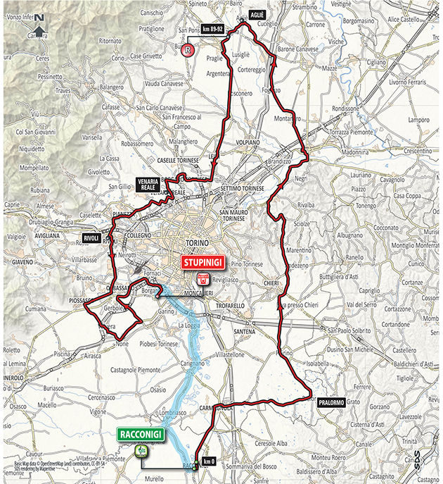 2018 Gran Piemonte map