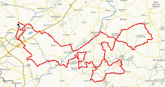 Kuurne-Brussels-Kuurne map