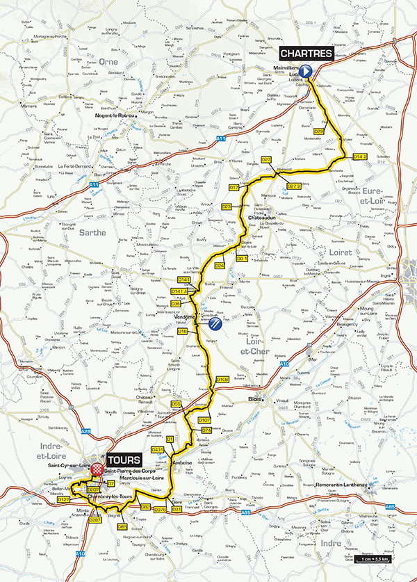 2015 Paris-Tours map