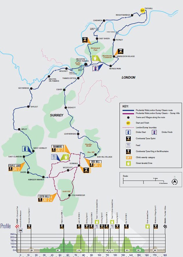 2018 Ride London map